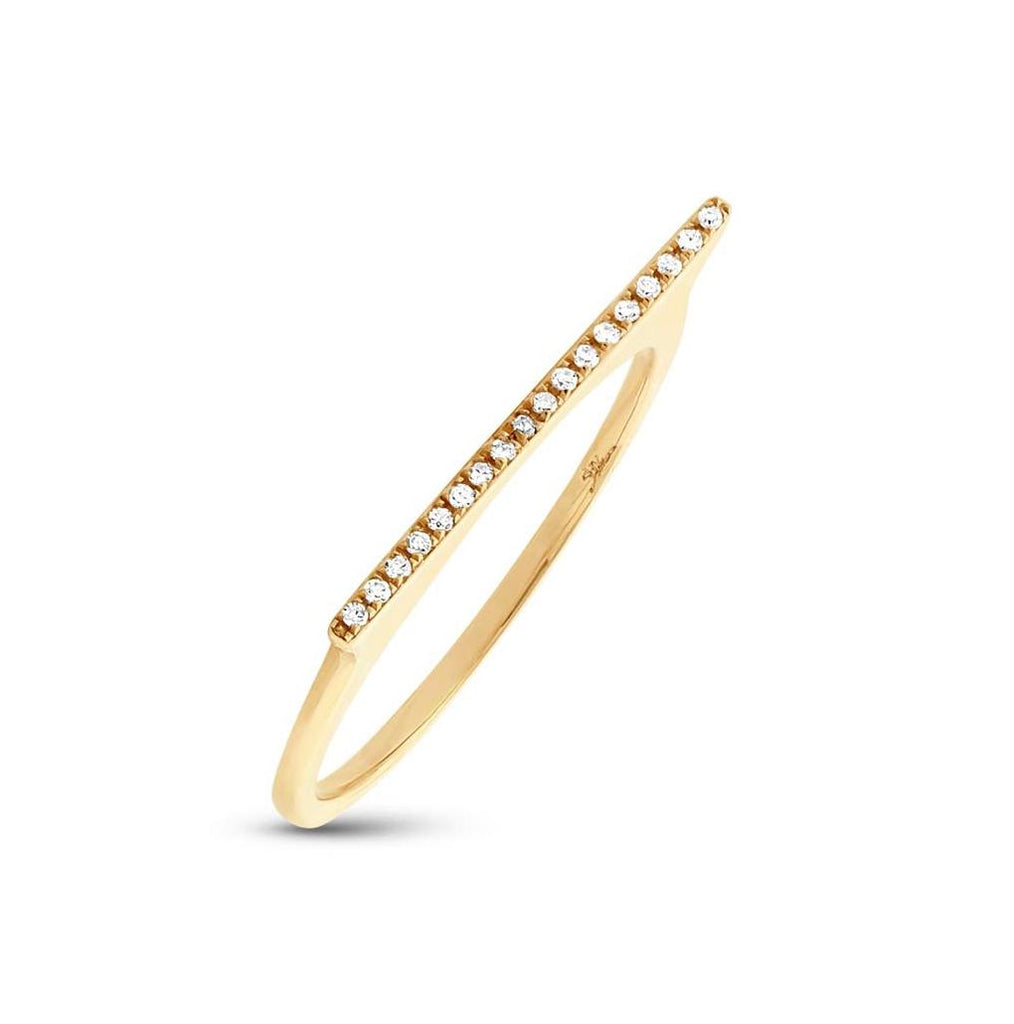 0.05 Ctw 14k Yellow Gold Diamond Bar Womens Ring Size 5