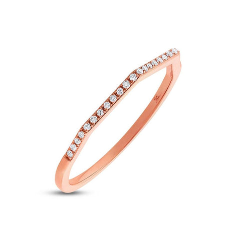 0.07 Ctw 14k Rose Gold Diamond Womens Ring Size 8.5