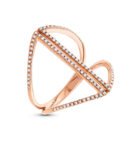 0.28 Ctw 14k Rose Gold Diamond Womens Ring