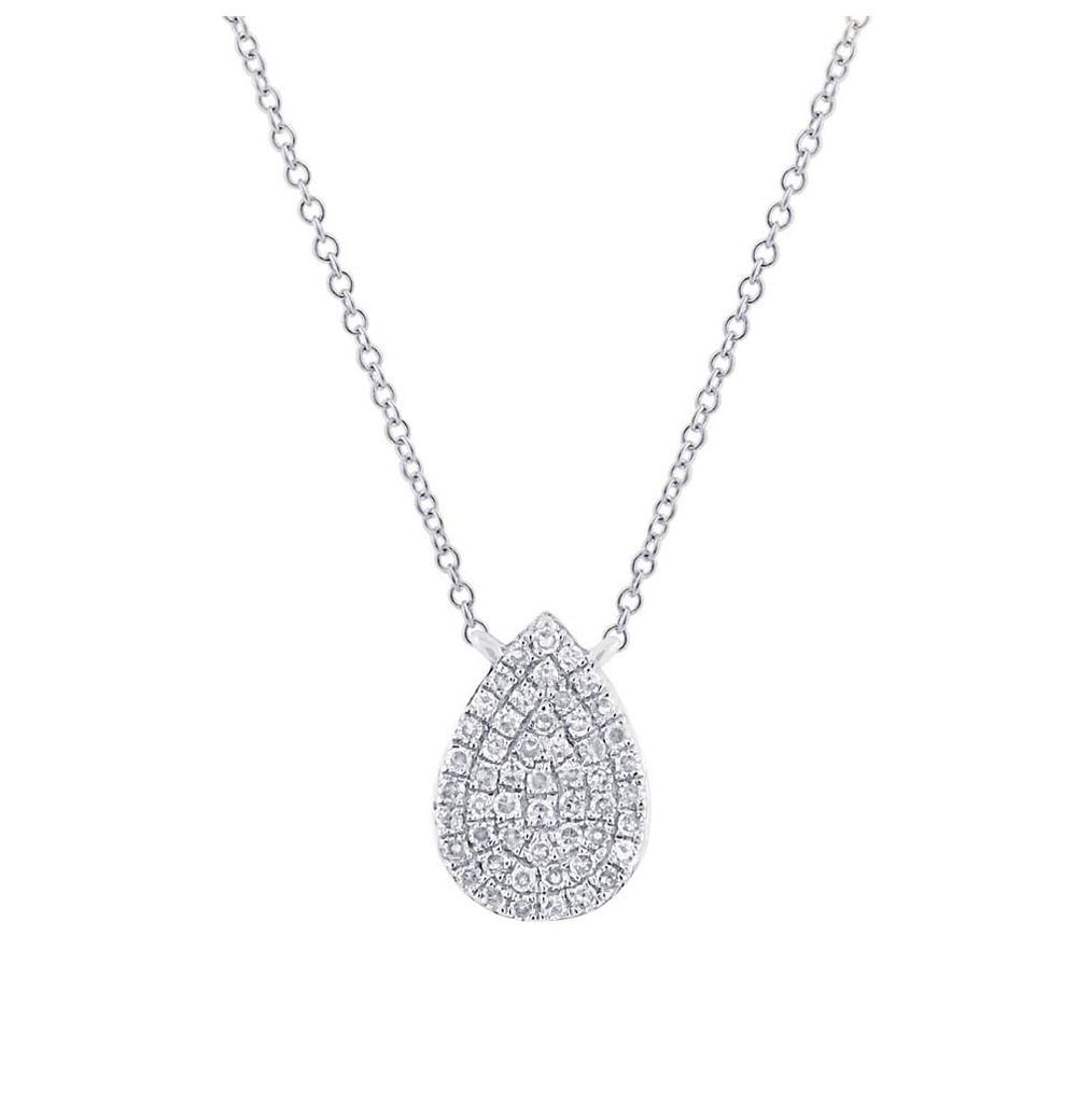 0.15 Ctw 18k White Gold Diamond Pave Necklace