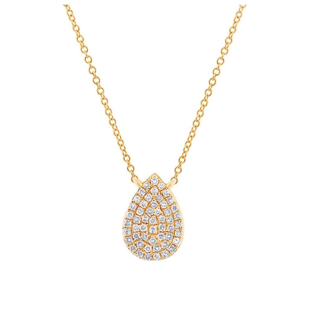 0.15 Ctw 14k Yellow Gold Diamond Pave Necklace