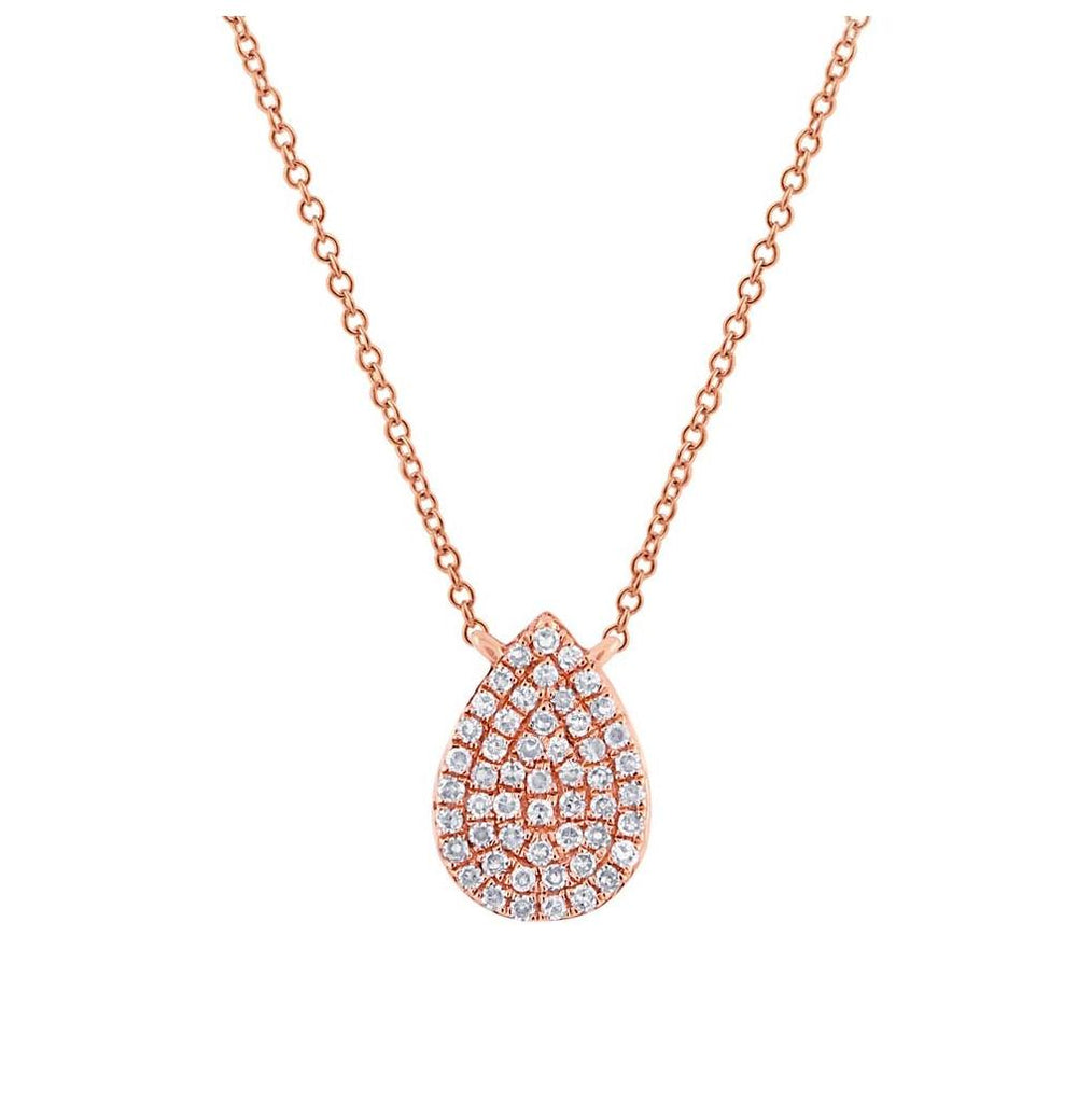 0.15 Ctw 14k Rose Gold Diamond Pave Necklace