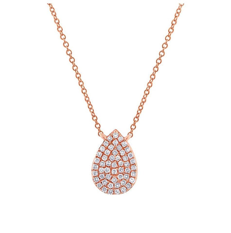 0.15 Ctw 14k Rose Gold Diamond Pave Necklace