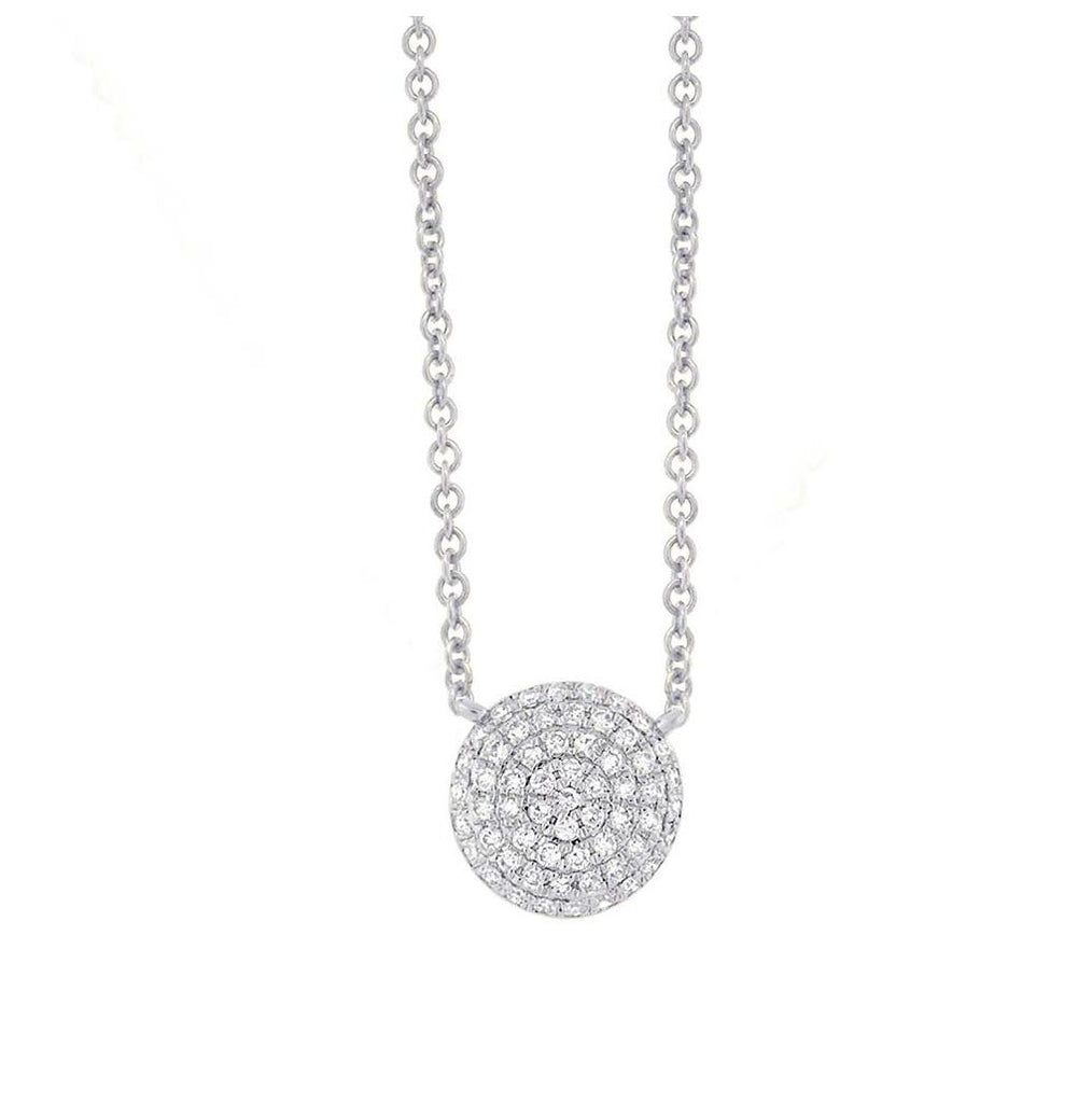 0.17 Ctw 14k White Gold Diamond Pave Necklace