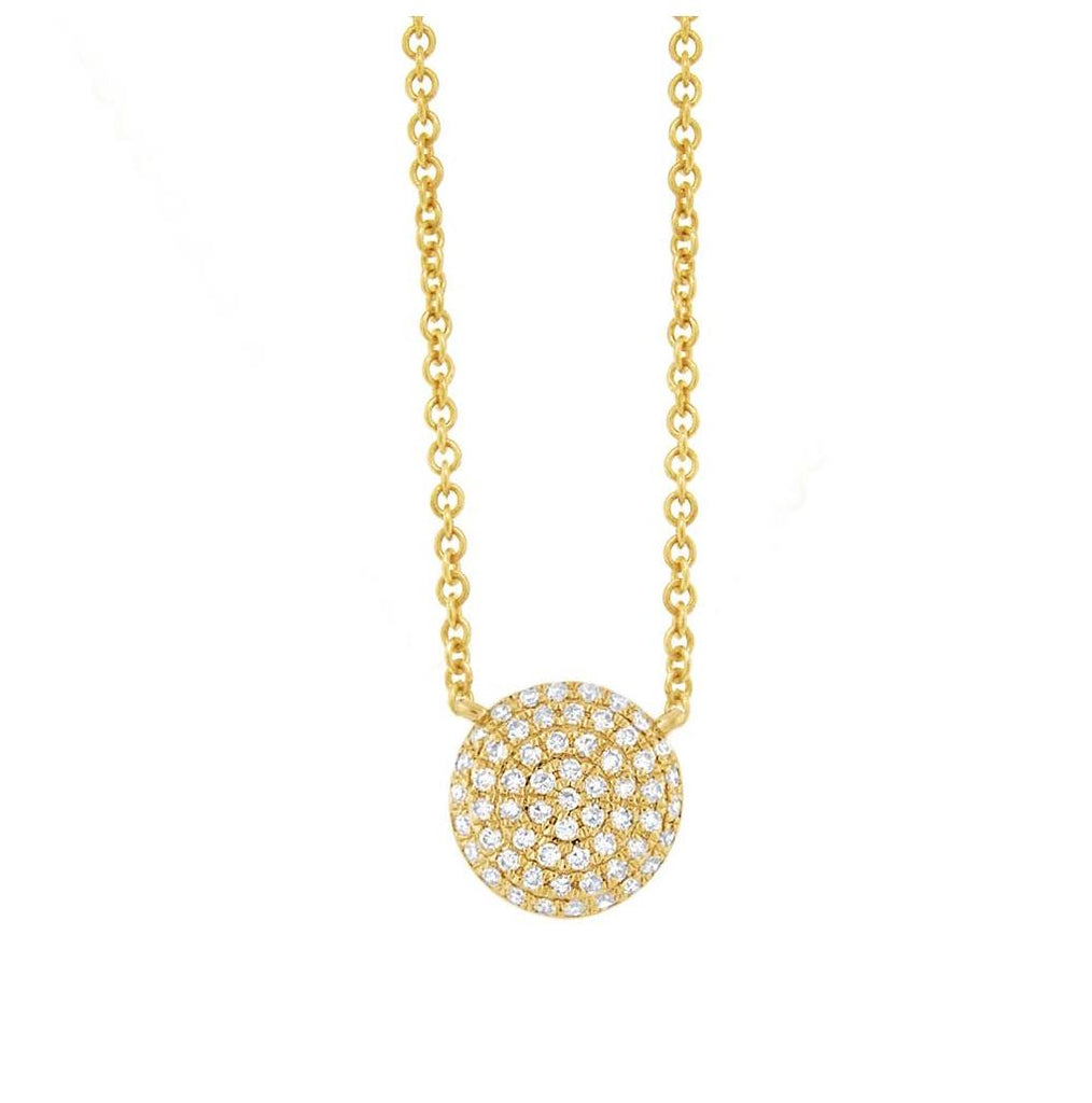 0.17 Ctw 14k Yellow Gold Diamond Pave Necklace