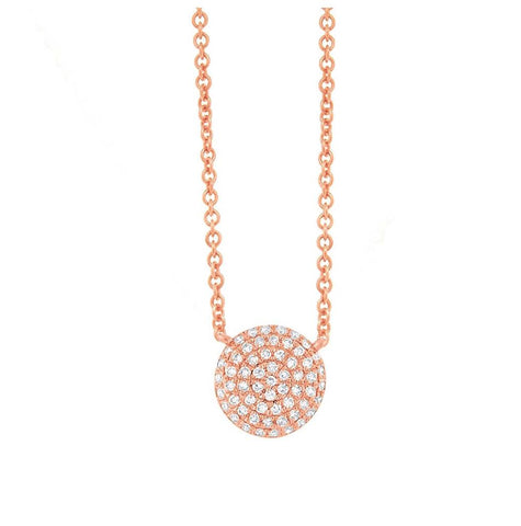 0.17 Ctw 14k Rose Gold Diamond Pave Necklace