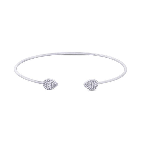 0.19 Ctw 14k White Gold Diamond Bangle Bracelet