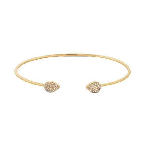 0.19 Ctw 14k Yellow Gold Diamond Bangle Bracelet