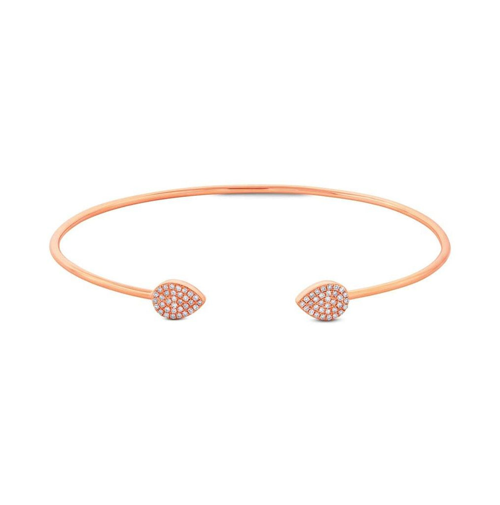 0.19 Ctw 14k Rose Gold Diamond Bangle Bracelet