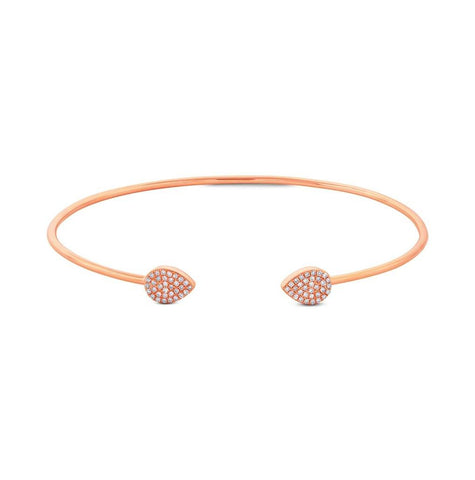 0.19 Ctw 14k Rose Gold Diamond Bangle Bracelet