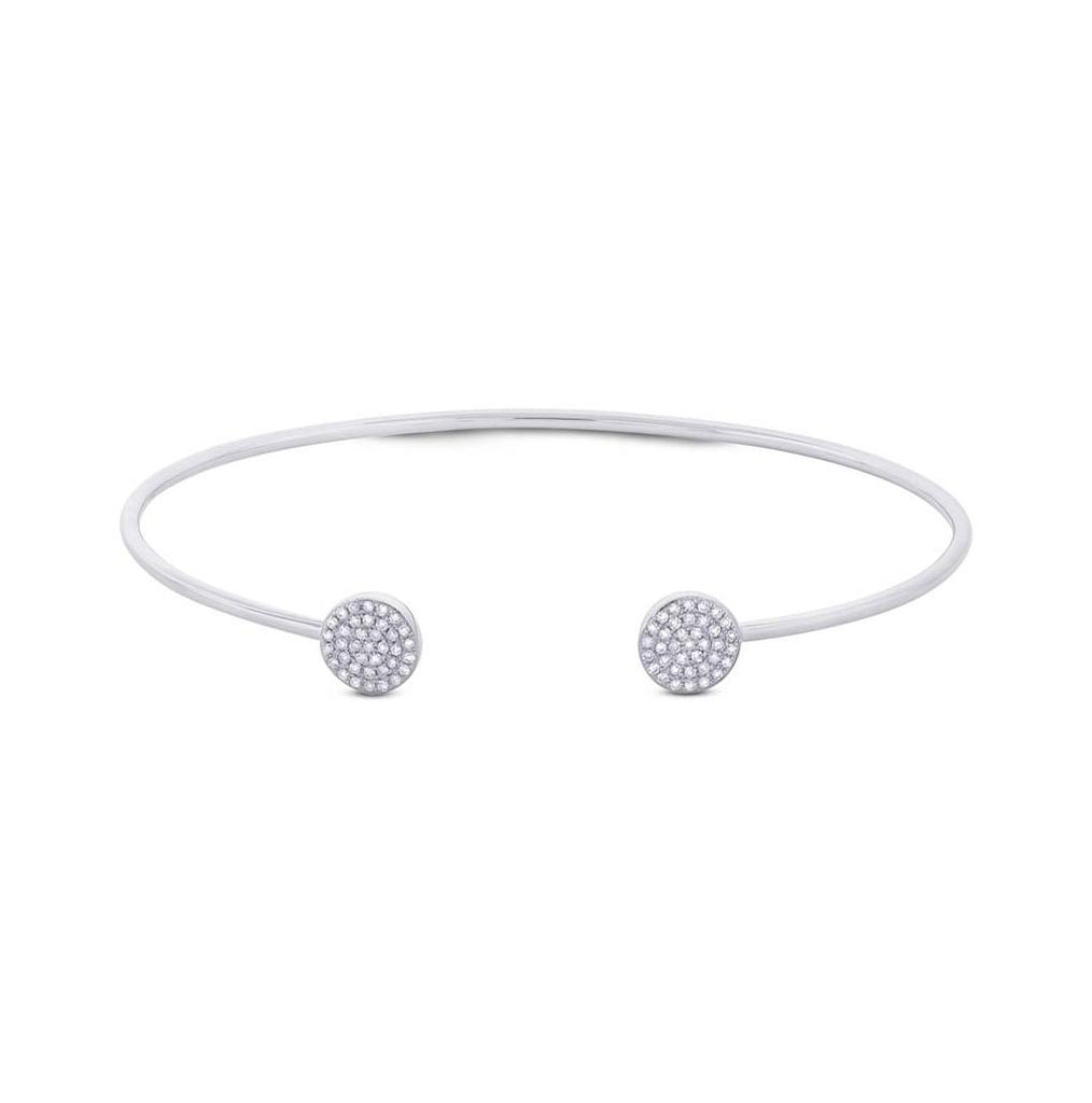 0.21 Ctw 14k White Gold Diamond Bangle Bracelet