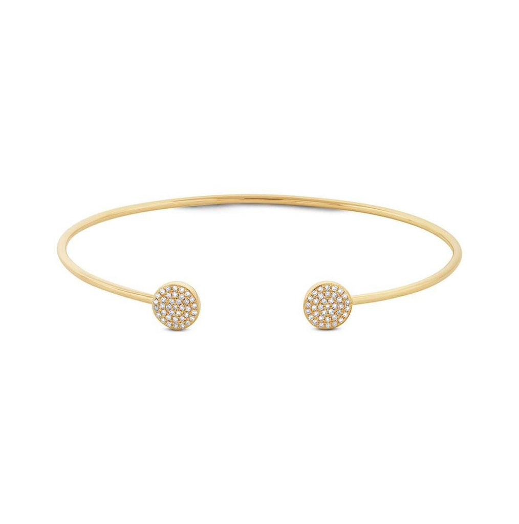 0.21 Ctw 14k Yellow Gold Diamond Bangle Bracelet