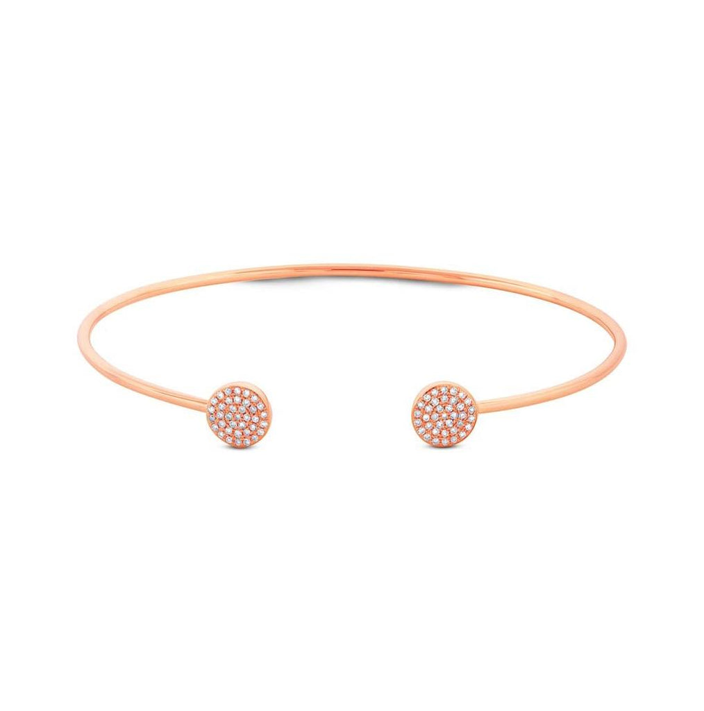 0.21 Ctw 14k Rose Gold Diamond Bangle Bracelet