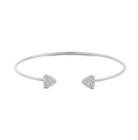 0.19 Ctw 14k White Gold Diamond Bangle Bracelet