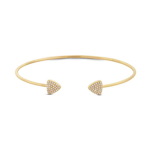 0.19 Ctw 14k Yellow Gold Diamond Bangle Bracelet