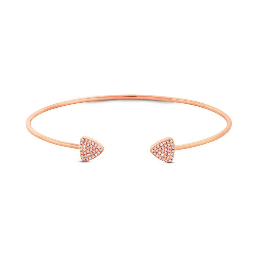 0.19 Ctw 14k Rose Gold Diamond Bangle Bracelet