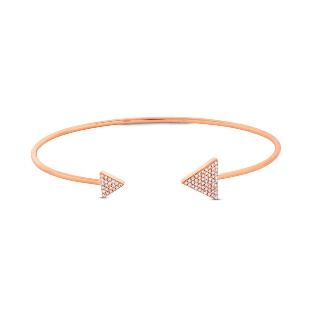 0.22 Ctw 14k Rose Gold Diamond Bangle Bracelet