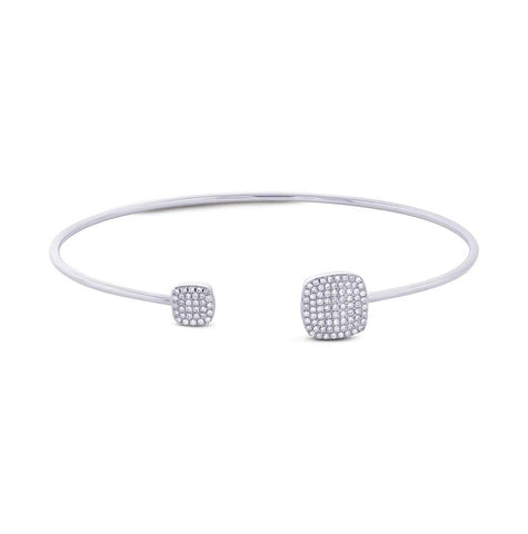 0.31 Ctw 14k White Gold Diamond Bangle Bracelet