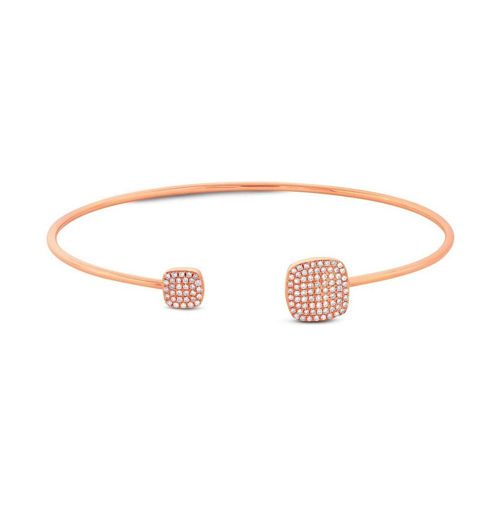 0.31 Ctw 14k Rose Gold Diamond Bangle Bracelet