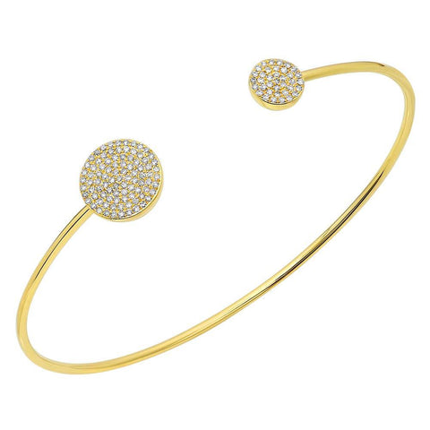 0.37 Ctw 14k Yellow Gold Diamond Bangle Bracelet