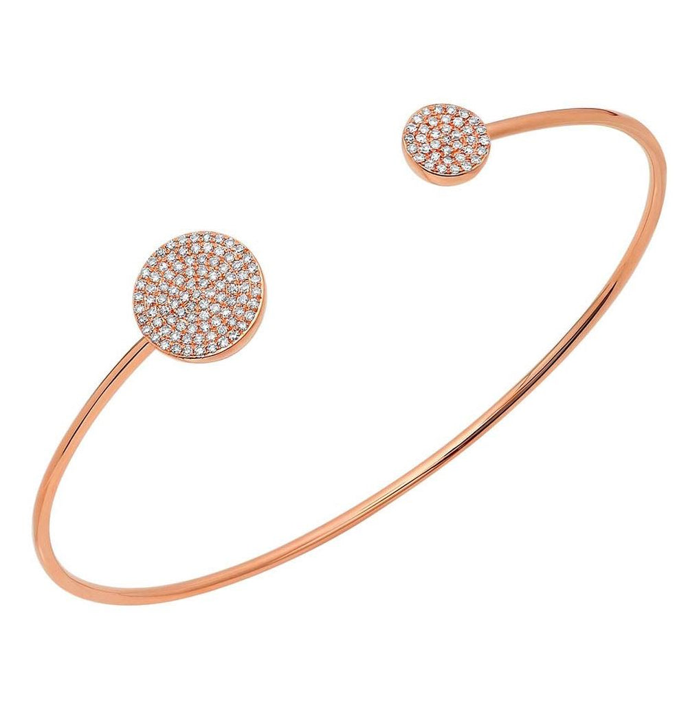 0.37 Ctw 14k Rose Gold Diamond Bangle Bracelet