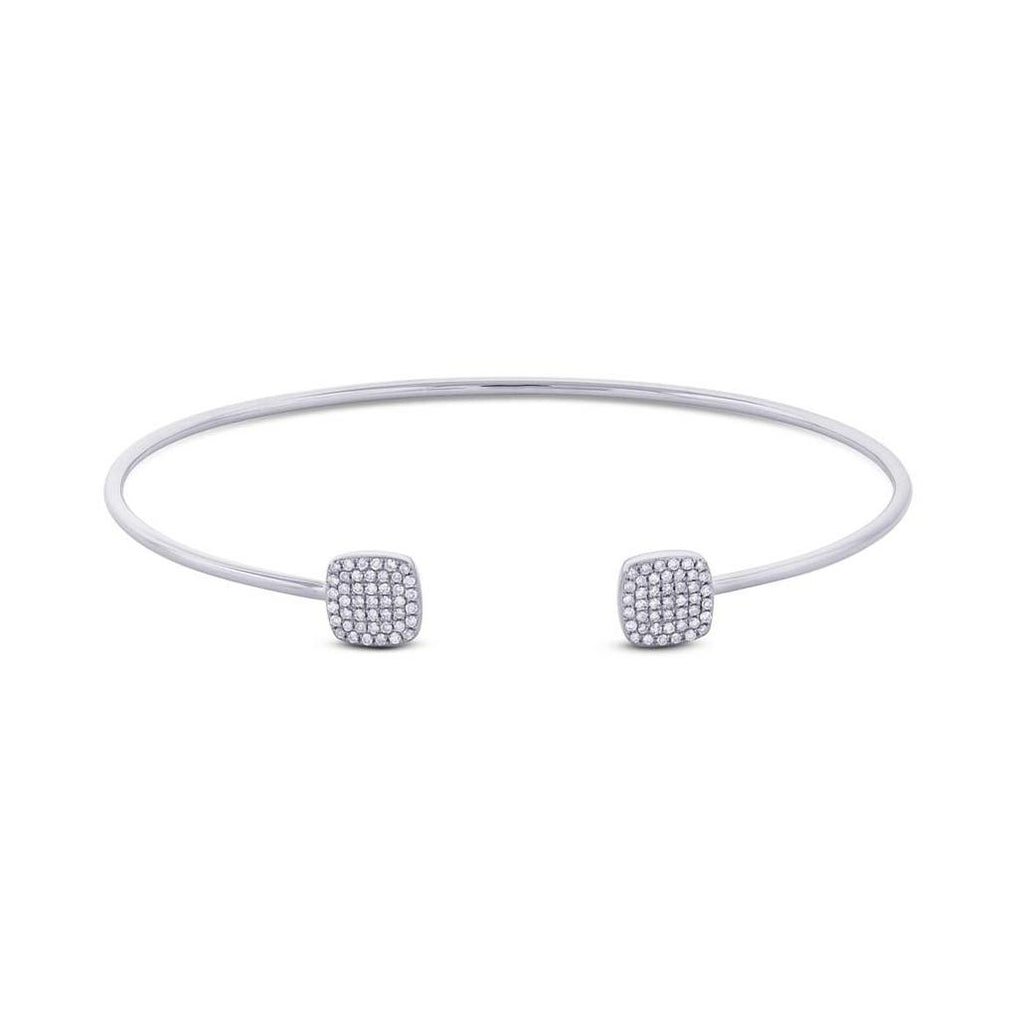 0.26 Ctw 14k White Gold Diamond Bangle Bracelet