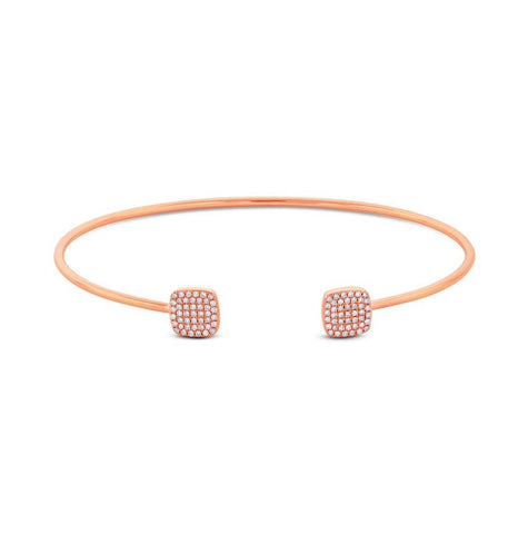 0.26 Ctw 14k Rose Gold Diamond Bangle Bracelet