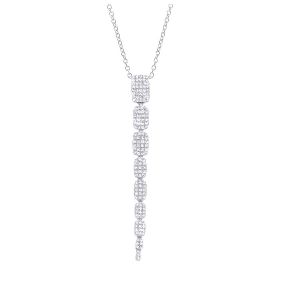 0.55 Ctw 18k White Gold Diamond Serpentine Necklace