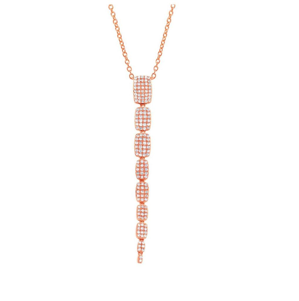 0.55 Ctw 14k Rose Gold Diamond Serpentine Necklace