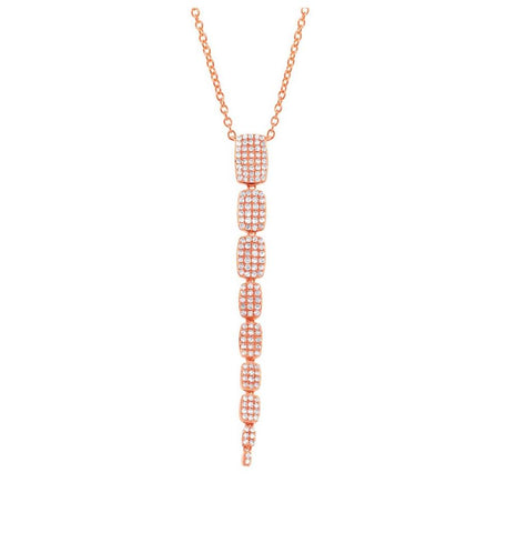 0.55 Ctw 14k Rose Gold Diamond Serpentine Necklace