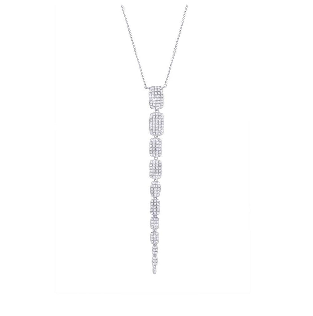 0.68 Ctw 14k White Gold Diamond Serpentine Necklace