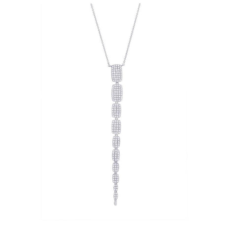 0.68 Ctw 14k White Gold Diamond Serpentine Necklace