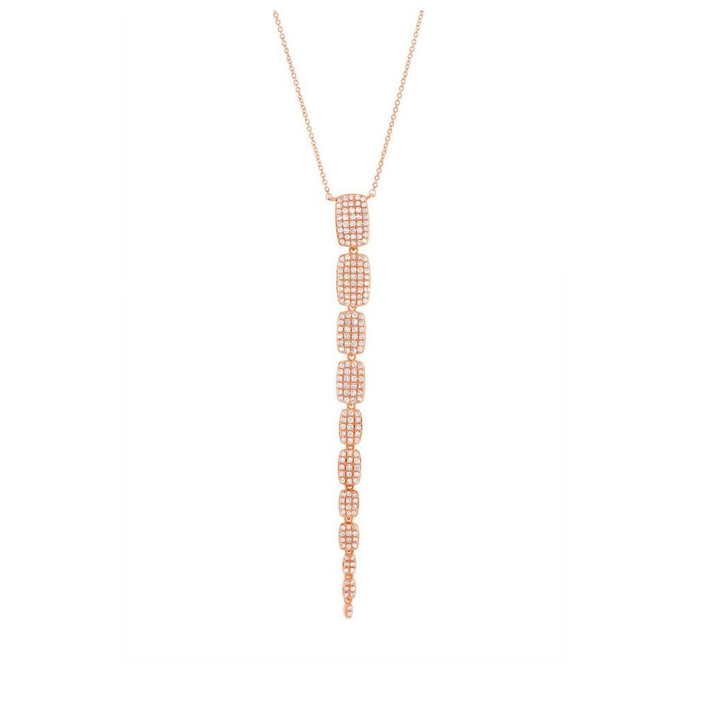 0.68 Ctw 14k Rose Gold Diamond Serpentine Necklace