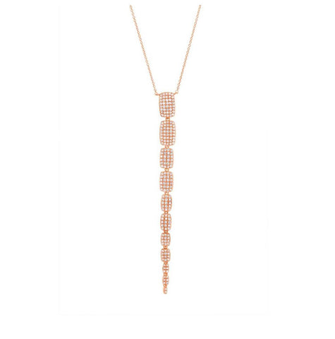 0.68 Ctw 14k Rose Gold Diamond Serpentine Necklace