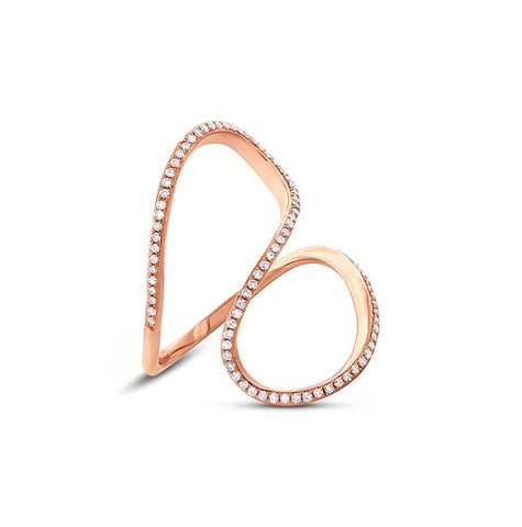 0.25 Ctw 14k Rose Gold Diamond Womens Ring