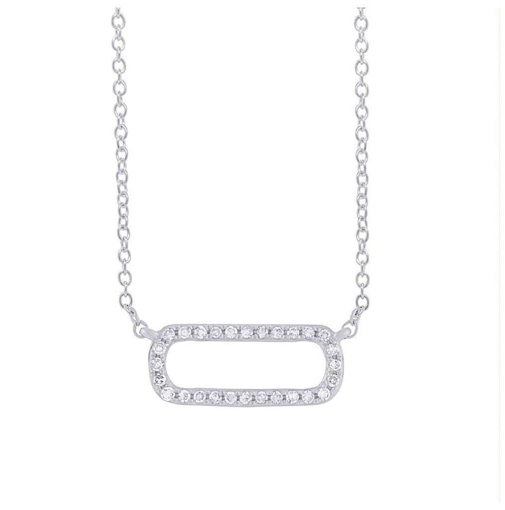 0.08 Ctw 14k White Gold Diamond Necklace