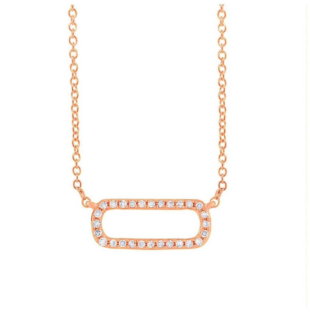 0.08 Ctw 14k Rose Gold Diamond Necklace