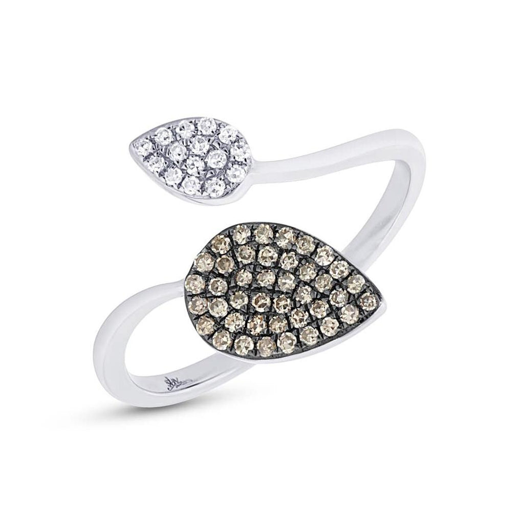 0.24 Ctw 14k White Gold White And Champagne Diamond Ring