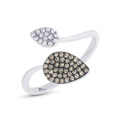 0.24 Ctw 14k White Gold White And Champagne Diamond Ring