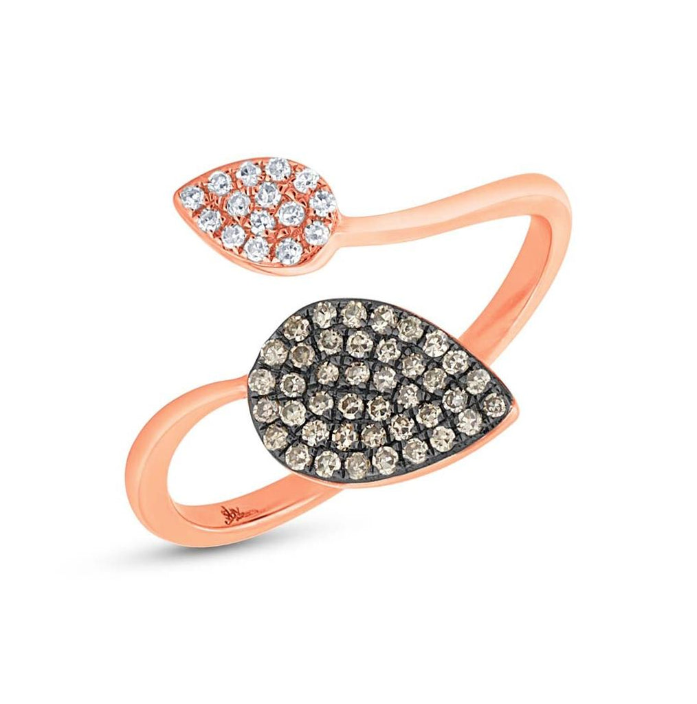 0.24 Ctw 14k Rose Gold White And Champagne Diamond Ring