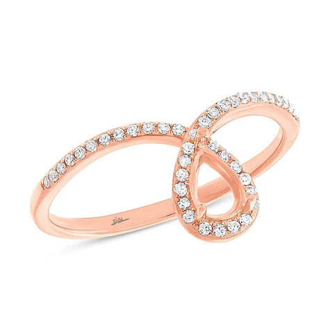 0.18 Ctw 14k Rose Gold Diamond Semi-mount Ring