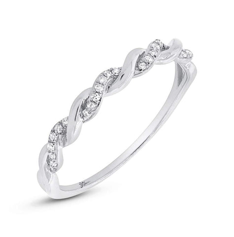 0.07 Ctw 14k White Gold Diamond Womens Ring Size 5.5