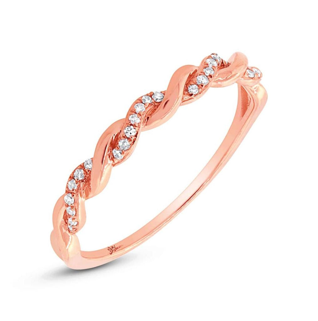 0.07 Ctw 14k Rose Gold Diamond Womens Ring Size 4.5