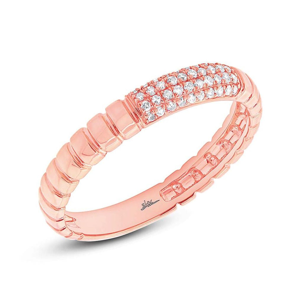 0.12 Ctw 14k Rose Gold Diamond Womens Ring