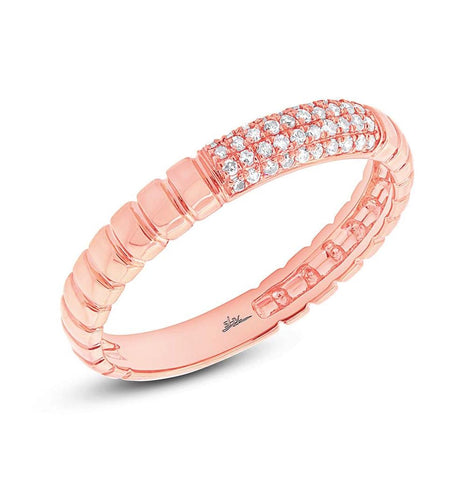 0.12 Ctw 14k Rose Gold Diamond Womens Ring