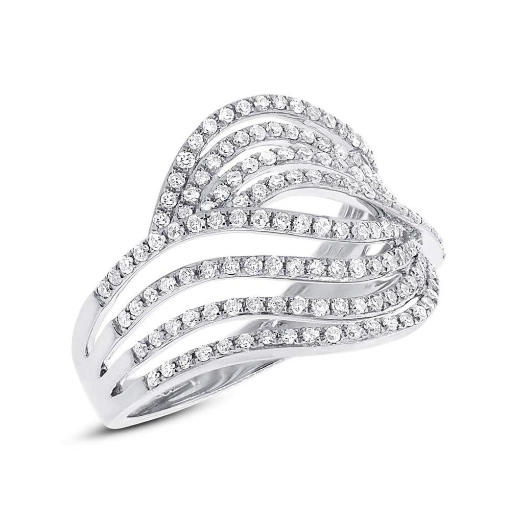 0.61 Ctw 14k White Gold Diamond Womens Ring