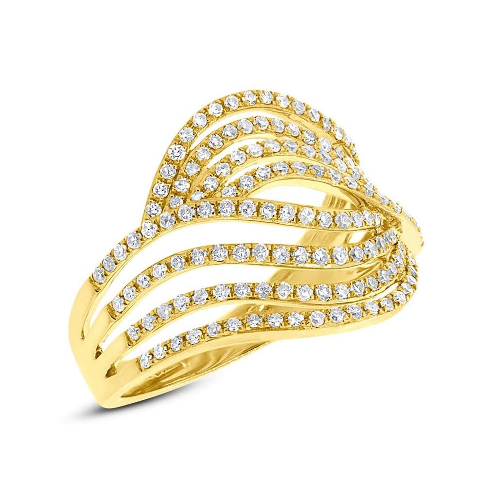 0.61 Ctw 14k Yellow Gold Diamond Womens Ring