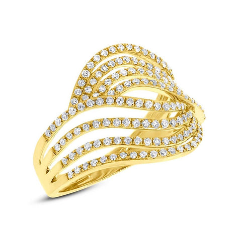 0.61 Ctw 14k Yellow Gold Diamond Womens Ring