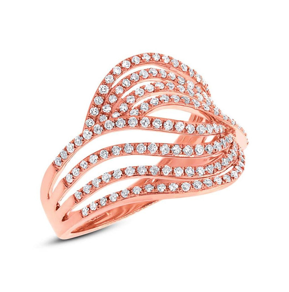 0.61 Ctw 14k Rose Gold Diamond Womens Ring