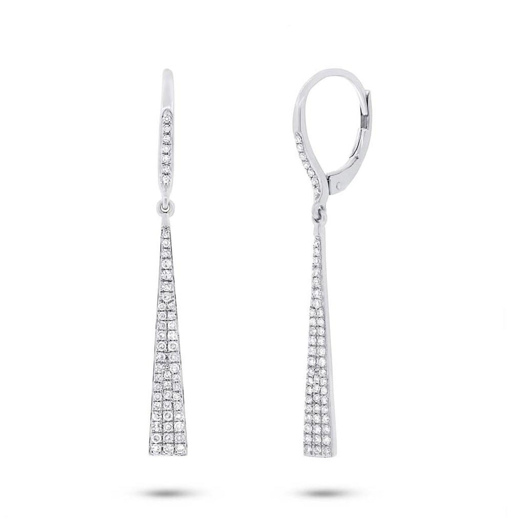 0.43 Ctw 14k White Gold Diamond Triangle Earring